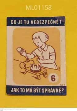 Czechoslovakia Cooking Dangerously adopt Right Way matchbox Label ML01158