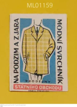 Czechoslovakia Man Fashion Coat for Autumn and Spring matchbox Label ML01159