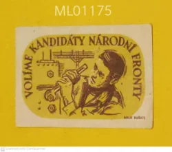 Czechoslovakia Workers We Vote for The National Candidates matchbox Label ML01175