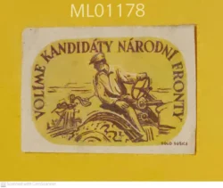 Czechoslovakia Workers We Vote for The National Candidates matchbox Label ML01178