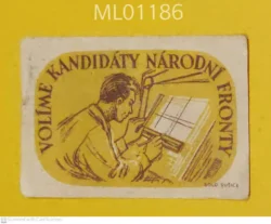 Czechoslovakia Workers We Vote for The National Candidates matchbox Label ML01186