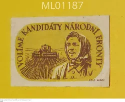 Czechoslovakia Workers We Vote for The National Candidates matchbox Label ML01187
