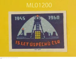 Czechoslovakia 15 years of Czechoslovak success Oil Exploration matchbox Label ML01200