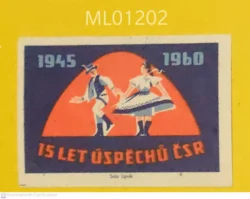 Czechoslovakia 15 years of Czechoslovak success Dance matchbox Label ML01202
