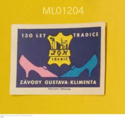 Czechoslovakia Gustav Climent Factories 130 years Fabric matchbox Label ML01204
