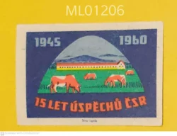 Czechoslovakia 15 years of Czechoslovak success Farming matchbox Label ML01206