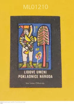 Czechoslovakia Folk Art Treasure of the Nation matchbox Label ML01210