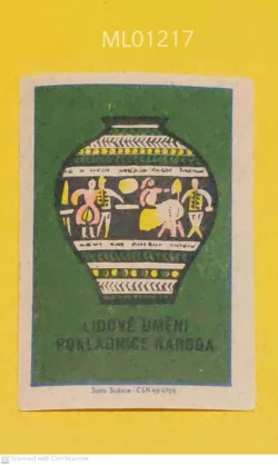 Czechoslovakia Folk Art Treasure of the Nation matchbox Label ML01217