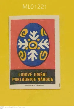 Czechoslovakia Folk Art Easter Egg Treasure of the Nation matchbox Label ML01221