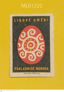 Czechoslovakia Folk Art Easter Egg Treasure of the Nation matchbox Label ML01222