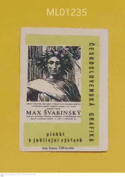 Czechoslovakia Max Svabinsky Artist Exhibition of 100 years of Czech national life matchbox Label ML01235