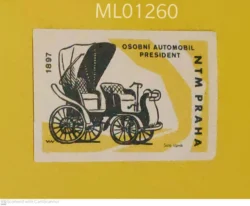 Czechoslovakia The President's Passenger Car matchbox Label ML01260