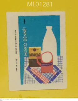 Czechoslovakia Milk of the Day Food Habits matchbox Label ML01281