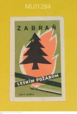 Czechoslovakia Save Forests from Fire matchbox Label ML01284
