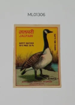 India Bird Jalpari matchbox Label ML01306