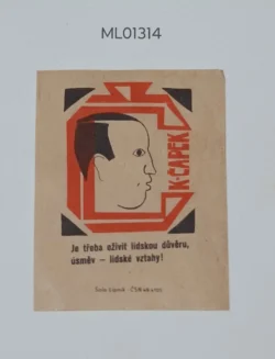 Czechoslovakia Karel Capek It is necessary to revive human trust, smile- human relations! matchbox Label ML01314