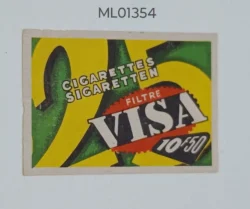 Czechoslovakia Visa Cigarettes matchbox Label ML01354