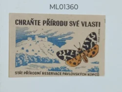 Czechoslovakia Protect Nature of your homeland Butterfly matchbox Label ML01360