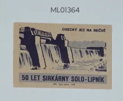 Czechoslovakia Osecky Dam 50 Years matchbox Label ML01364