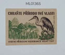 Czechoslovakia Protect Nature of your homeland State National Reserve matchbox Label ML01365