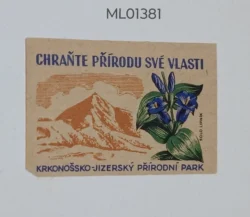 Czechoslovakia Protect Nature of your homeland Natural Park matchbox Label ML01381