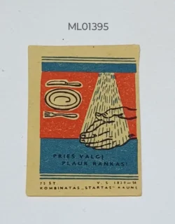 Lithuania Wash your Hand before meal food habits matchbox Label ML01395