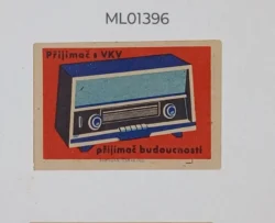 Czechoslovakia VHF Receiver Radio matchbox Label ML01396