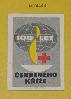 Czechoslovakia Red Cross 100 years matchbox Label ML01444