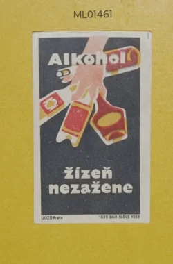 Czechoslovakia Alchohal Does not Quench Thirst matchbox Label ML01461