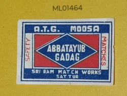 India Abbatayab Gadag matchbox Label ML01464