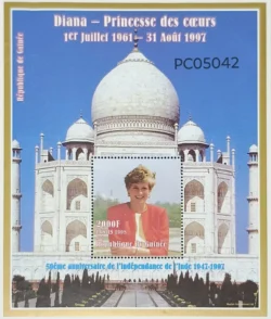 Guinea 1997 Princess Diana and Taj Mahal India 50th Anniversary of Independence UMM Miniature Sheet PC05042