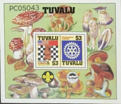 Tuvalu 1986 Chess Rotary International Mushroom Scoutings UMM Miniature Sheet PC05043