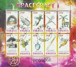 Rwanda Spacecraft Space and astronomy CTO Sheetlet PC05066