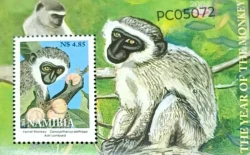 Namibia 2004 Vervet Monkey The year of the Monkey Animal UMM Miniature Sheet PC05072