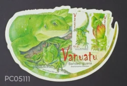 Vanuatu Banded Iguana UMM Odd Shape Self Adhesive Miniature Sheet PC05111