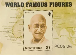 Montserrat 2014 World Famous Figures Mahatma Gandhi UMM Miniature Sheet PC05126