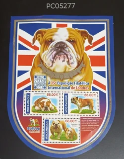 Mozambique 2015 British Bulldog 15th London International Philatelic Exhibition UMM odd Shape Miniature Sheet PC05277