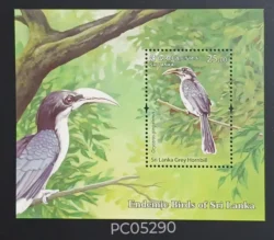 Sri Lanka 2021 Endemic Birds of Sri Lanka Grey Hornbill UMM Miniature Sheet PC05290