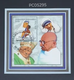 Mozambique 2002 Mother Teresa and Mahatma Gandhi C.T.O. Miniature Sheet PC05295