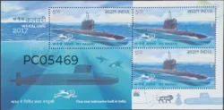 India 2017 INS Kalvari Navy UMM Miniature sheet PC05469