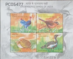 India 2006 Endangered Birds of India UMM Miniature sheet PC05477