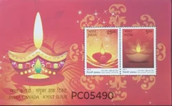 India 2017 India Canada Joint Issue Diwali Hinduism UMM Miniature sheet PC05490