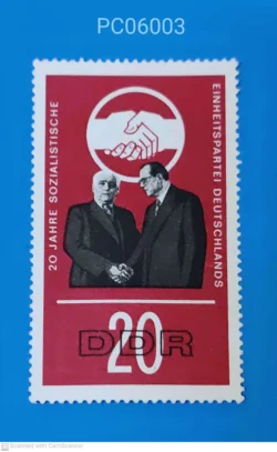 East Germany 20 years of Socialist United Party the symbolic handshake between Wilhelm Pieck KPD and Otto Mint PC06003