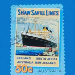 Australia Vintage ad promoting luxury cruise Shaw Savill Lines Ship Used PC06086