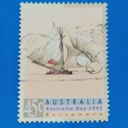 Australia Day 1992 the Britannia Sailing Ship Used PC06087