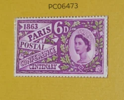 UK Great Britain 1963 Paris Postal Conference Centenary Mint PC06473