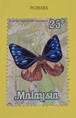 Malaysia 1970 Butterfly Orange-flash Crow (Euploea leucostictos) Used PC06565