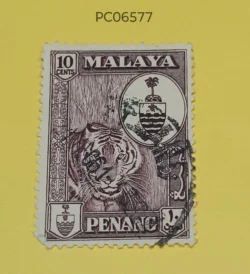 Malaya (now Malaysia) 1957 Malayan Tiger Penang Used PC06577