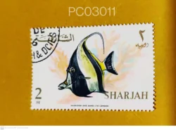 United Arab Emirates Sharjah 1966 moorish idol Fish Single Used PC03011