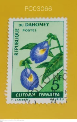 Republic of Dahomey (Now Benin) 1961 Flower Butterfly pea (Clitoria ternatea) Used PC03066